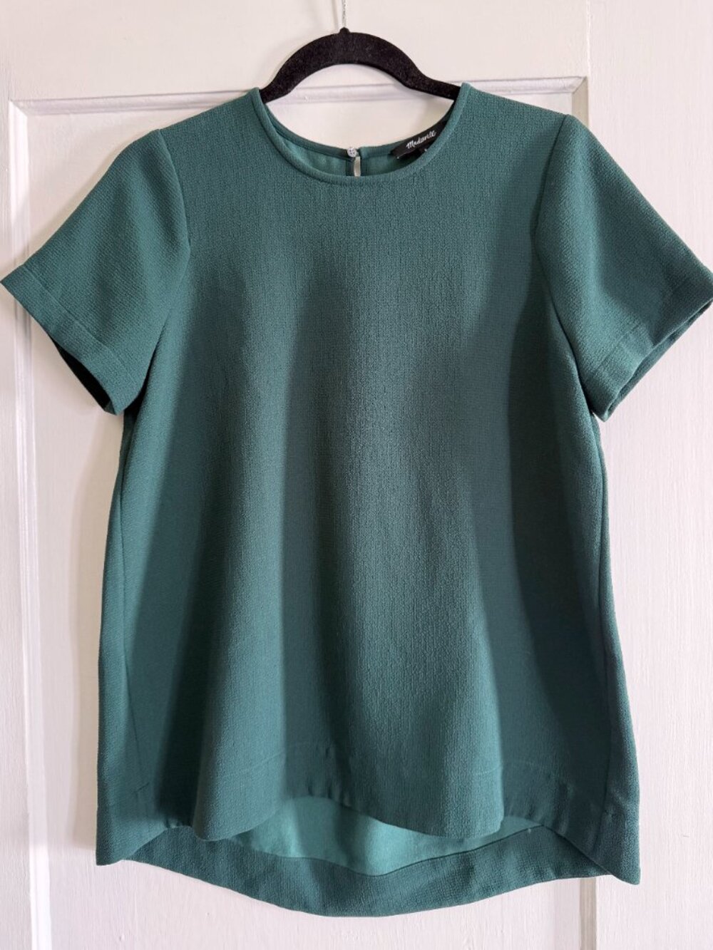 Madewell Tailored Tee Womens Small Top Green Shirt Short Sleeve